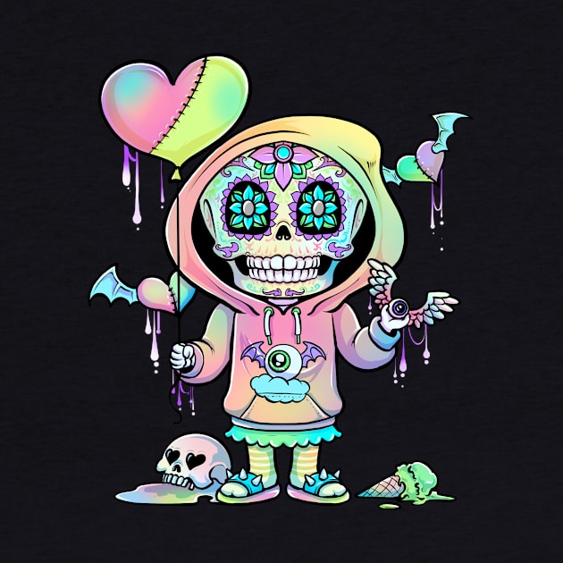 Pastel Goth Sugar Skull by KAWAIITEE